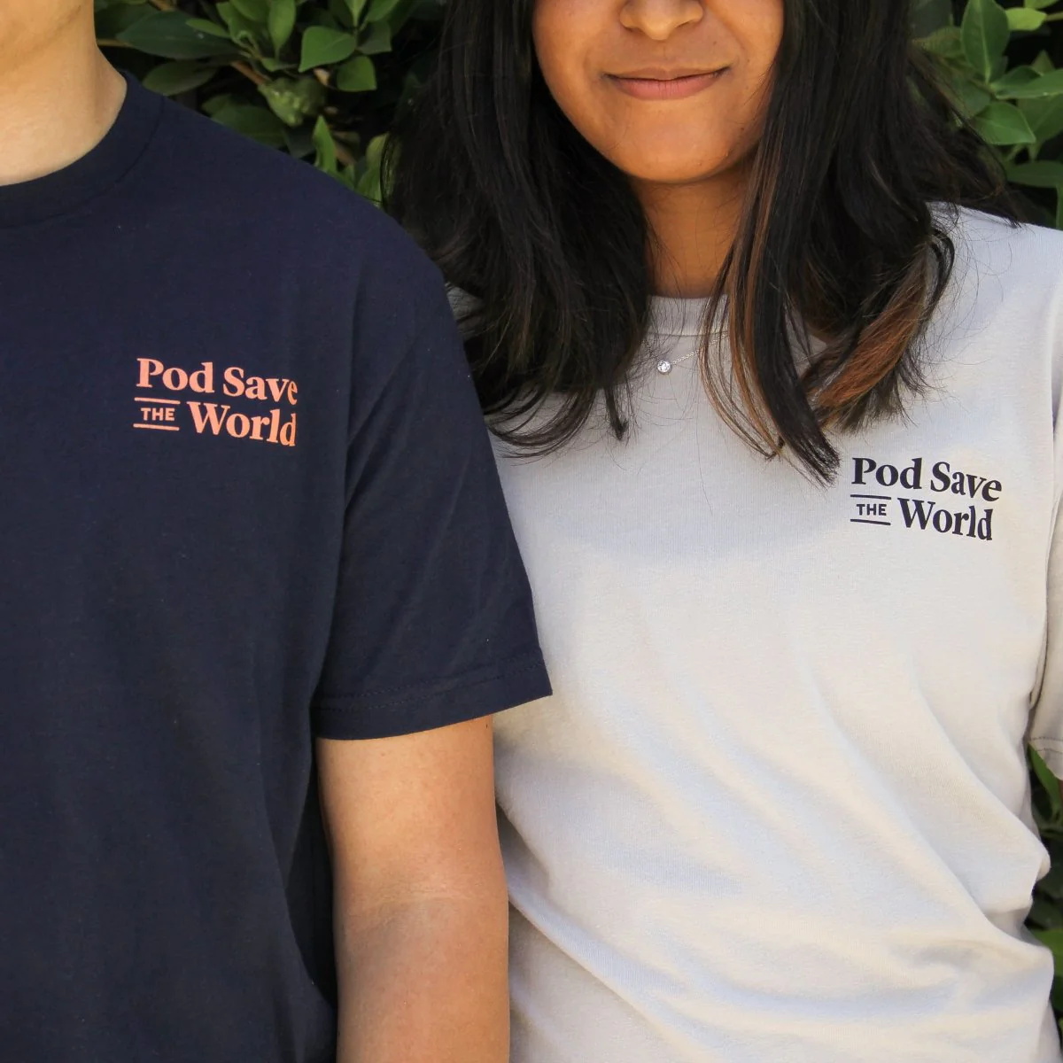 Pod Save The World Lapel Logo T-Shirt - Image 3